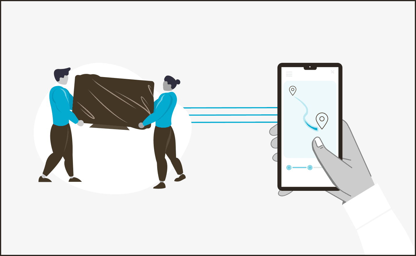 Illustration of a MYLO team fulfilling an order
