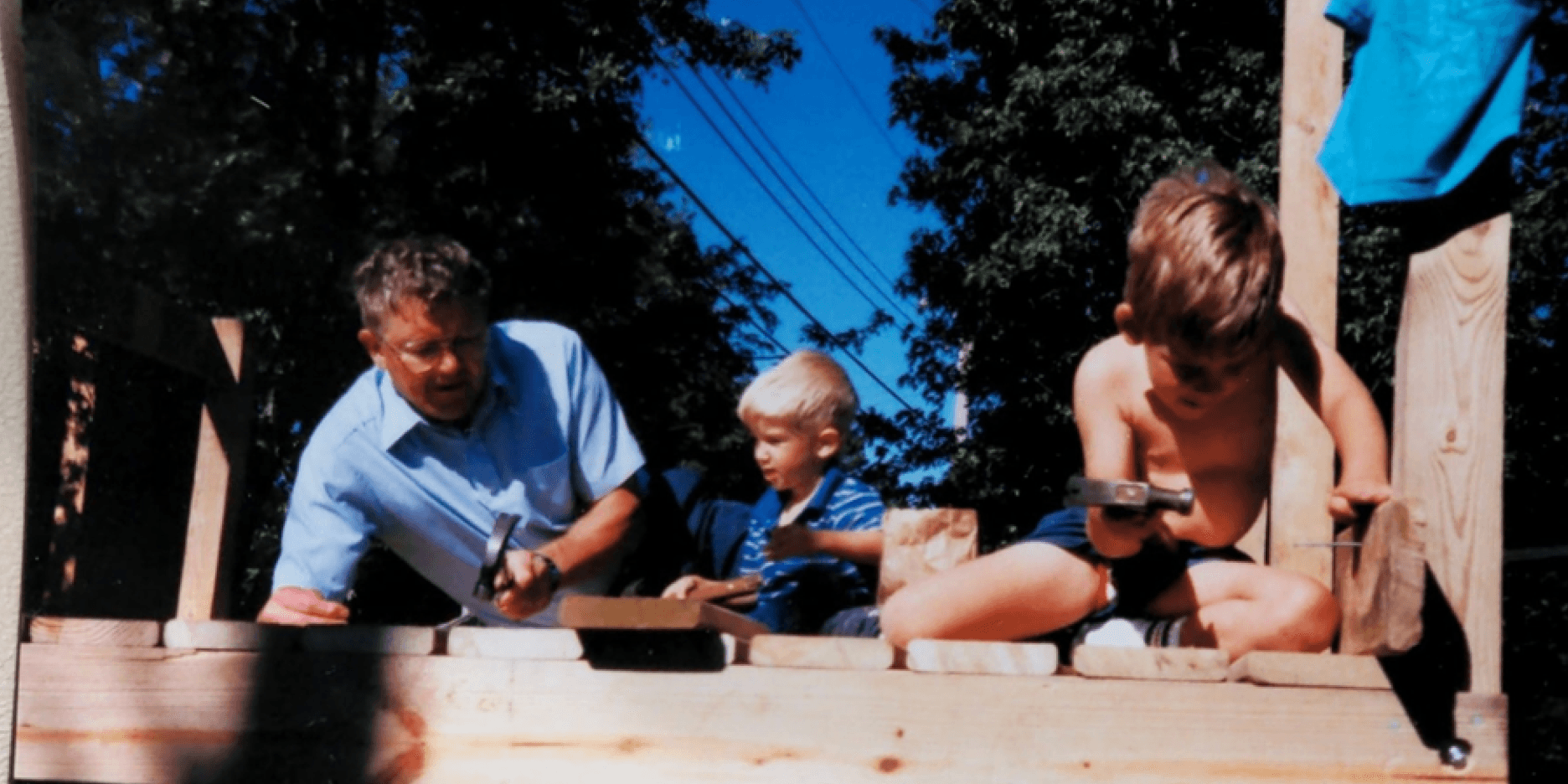 A young Matt with his grandpa