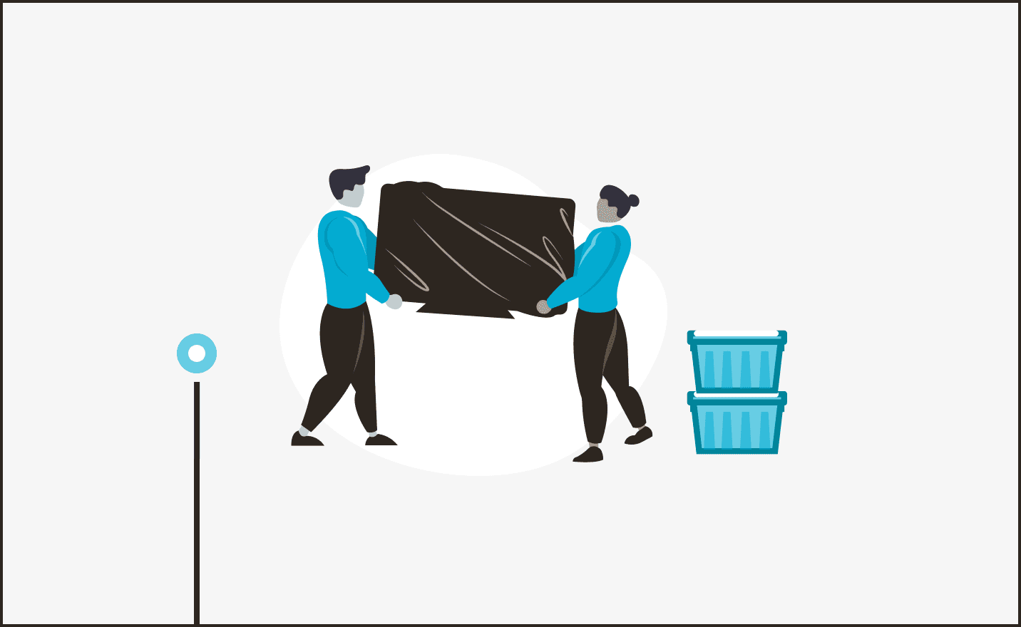 Illustration of a MYLO team picking up belongings for storage
